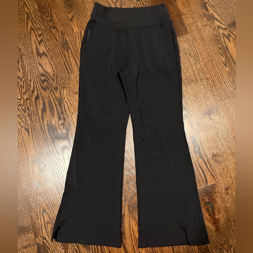 Athleta Black Flare Pants with Slit – Size Small